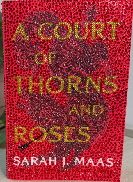 Custom decorated ACOTAR-inspired book cover